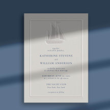 Casamento Clássico Moderno Embossed Ocean Yacht Fa