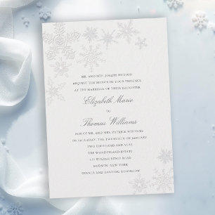 Convites Casamento Clássico Moderno Formal Winter Wonderlan