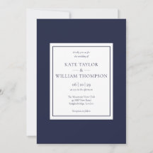 Casamento Clássico Moderno Minimalista Azul Marinh