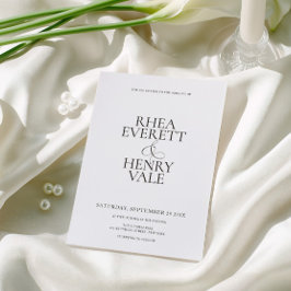 Convites Casamento Clássico Moderno Preto e Branco