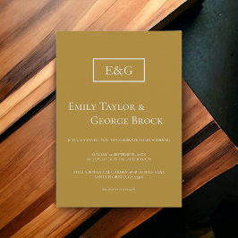 Convites Casamento Clássico Moderno Simples e Monograma Ele