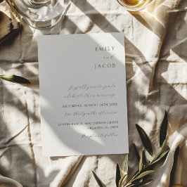 Convites Casamento Clássico Negro e Branco minimalista eleg