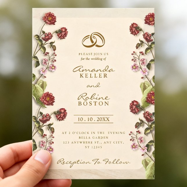 Convites Casamento Clássico no Jardim Botânico Floral Vinta (Criador carregado)