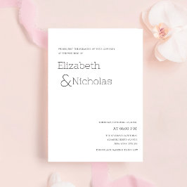 Convites casamento clássico preto e branco elegante