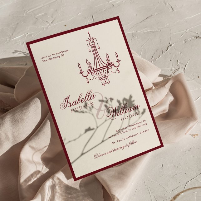 Convites Casamento Clássico Retro Marfim Atemporal Dinheiro (Criador carregado)