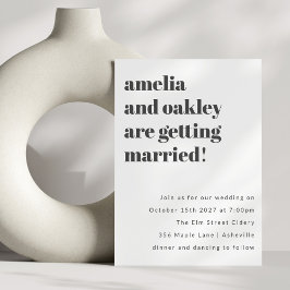 Convites Casamento Clássico Retroativo Branco Negro Minimal