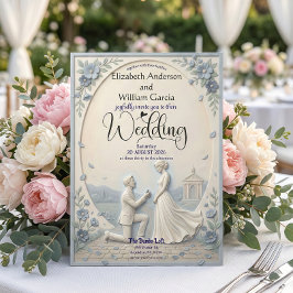 Convites Casamento Clássico Romântico com Pedido de Casamen