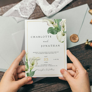 Convites Casamento Clássico Romântico de Lily Lily Elegante