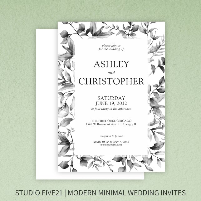 Convites Casamento Clássico Russo Russo Floral Fronteira (Criador carregado)