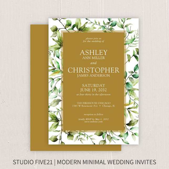 Convites Casamento Clássico Russo Russo Floral Fronteira (Criador carregado)