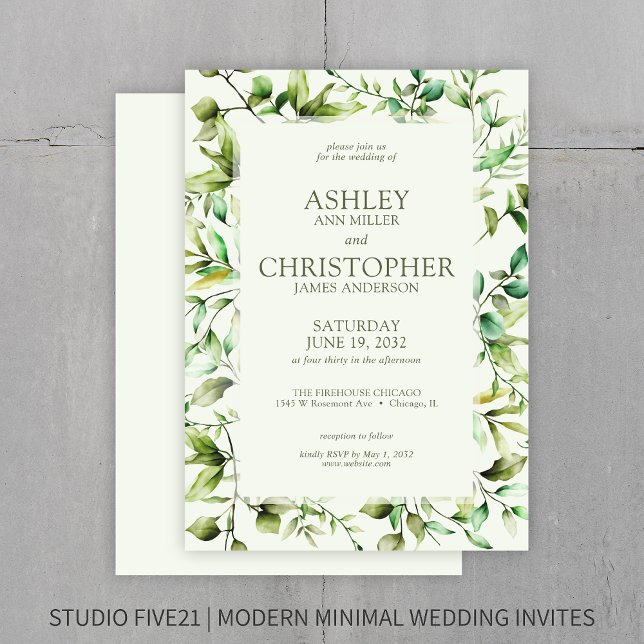 Convites Casamento Clássico Russo Russo Floral Fronteira (Criador carregado)