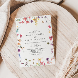 Convites Casamento Clássico Selvagem Colorida Floral Casual