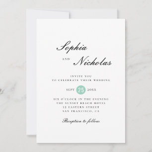 Convites Casamento clássico simples elegante minimalista