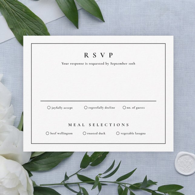 Convites Casamento Clássico Simples Limpo e Elegante (Simple Typographic Wedding RSVP Card.)