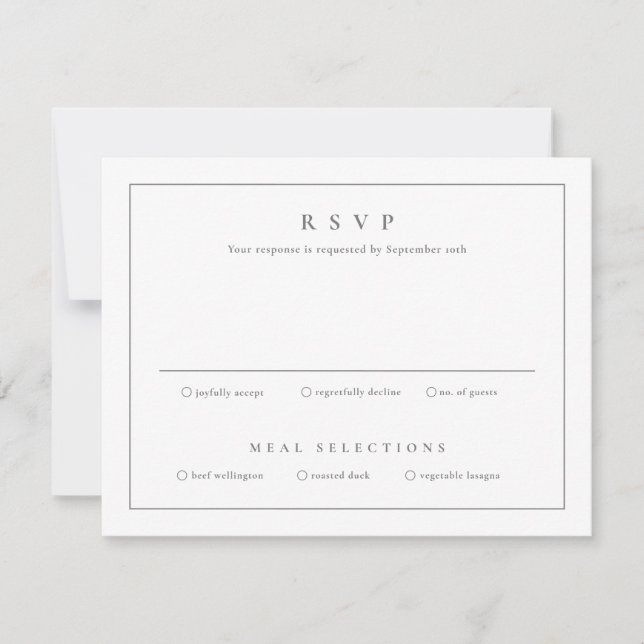 Convites Casamento Clássico Simples Limpo Elegante (Frente)