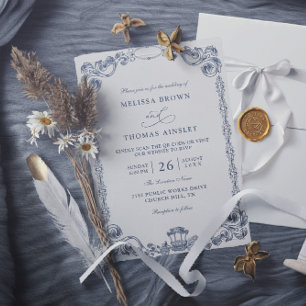 Convites Casamento Clássico Vintage Elegante Orçamento Códi
