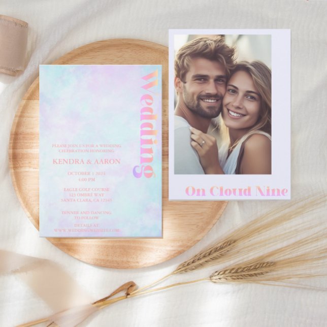 Convites Casamento Cloud Nine Modern Pastel (Criador carregado)