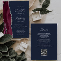 Casamento Código QR Azul Marinho Ágata Prata Borgo