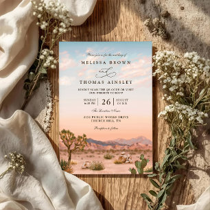 Convites Casamento Código QR Boho Deserto Cactus Rústico El