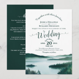 Convites Casamento Código QR Caligrafia Elegante Lago da Mo