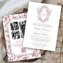 Casamento Código QR Crista Roseira Empoeirada de C