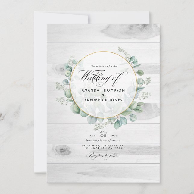 Convites Casamento Código QR de Celeiro Rústico do Campo Eu (Frente)