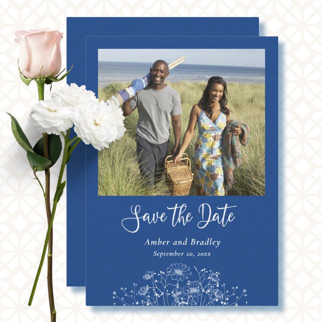 Convites Casamento Código QR de Foto de Flor Silvestre Simp (Criador carregado)