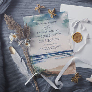 Convites Casamento Código QR de Palmeira em Aquarela e Gram