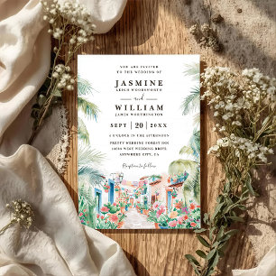 Convites Casamento Código QR Destino Palmeira Cenário Mexic