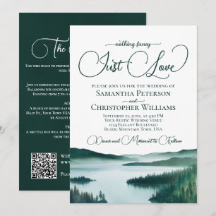 Convites Casamento Código QR do Lago Rústico Sem Frescuras