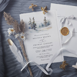 Convites Casamento Código QR Elegante Árvores da Floresta R