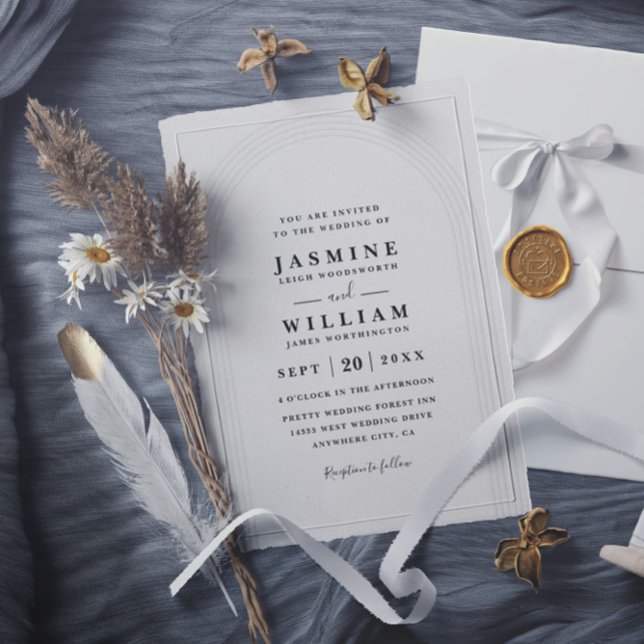 Convites Casamento Código QR Elegante Minimalista Arco Embu (Criador carregado)