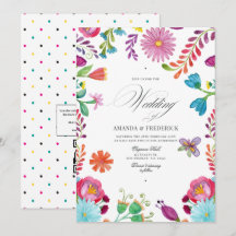 Casamento Código QR Fiesta Mexicana Floral Aquarel