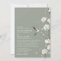 Casamento Código QR Floral Chinoiserie Verde Salvi