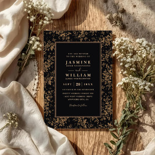 Convites Casamento Código QR Floral de Renda Jardim Vintage