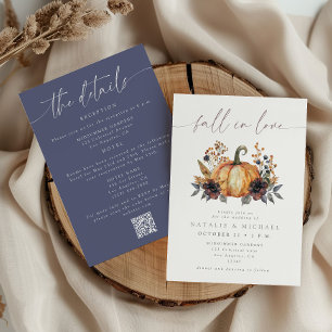 Convites Casamento Código QR Floral Outonal Mal-humorado Tu