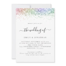 Casamento código QR Glitter Arco-Íris Glam