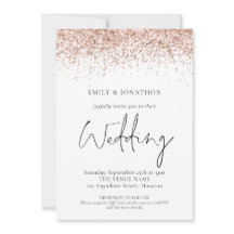 Casamento Código QR Glitter Rosa Dourado Elegante