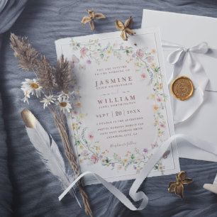 Convites Casamento Código QR Jardim Rústico Borboleta Flor 