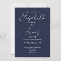Casamento Código QR Minimalista Elegante Azul Mari