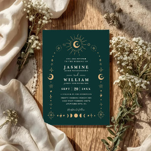 Convites Casamento Código QR Noite da Lua da Galáxia Celest