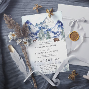 Convites Casamento Código QR Orçamento Árvore Floresta Mont