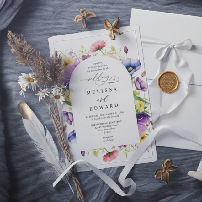 Convites Casamento Código QR Orçamento Moderno Elegante Flo (Criador carregado)
