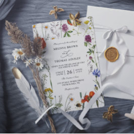 Convites Casamento Código QR Orçamento Moderno Elegante Flo