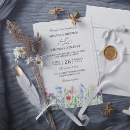 Convites Casamento Código QR Orçamento Moderno Elegante Flo