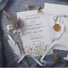 Convites Casamento Código QR Orçamento Moderno Elegante Flo