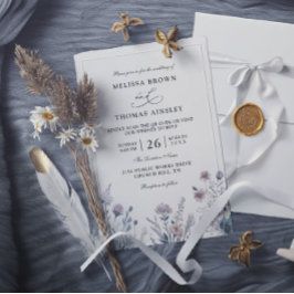 Convites Casamento Código QR Orçamento Moderno Elegante Flo