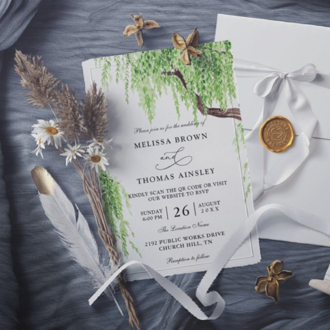 Convites Casamento Código QR Orçamento Salgueiro Chorão (Criador carregado)