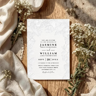Convites Casamento Código QR Relevo Ornamentado Elegante Vi