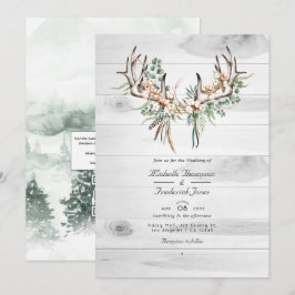 Convites Casamento Código QR Rústico Boho Algodão e Eucalip